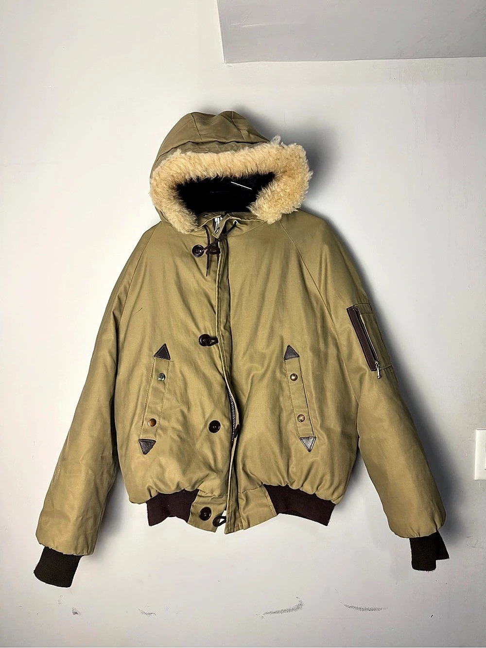 Golden Goose Fur Trim Down Filled Puffer Jacket in Green